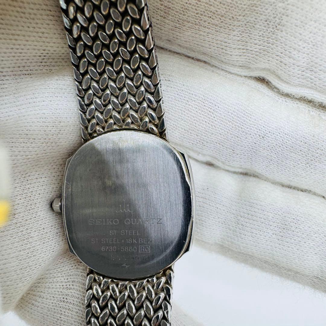 ✨SEIKO✨CREDOR✨6730-5860✨金/黒文字盤✨クオーツ✨腕時計✨