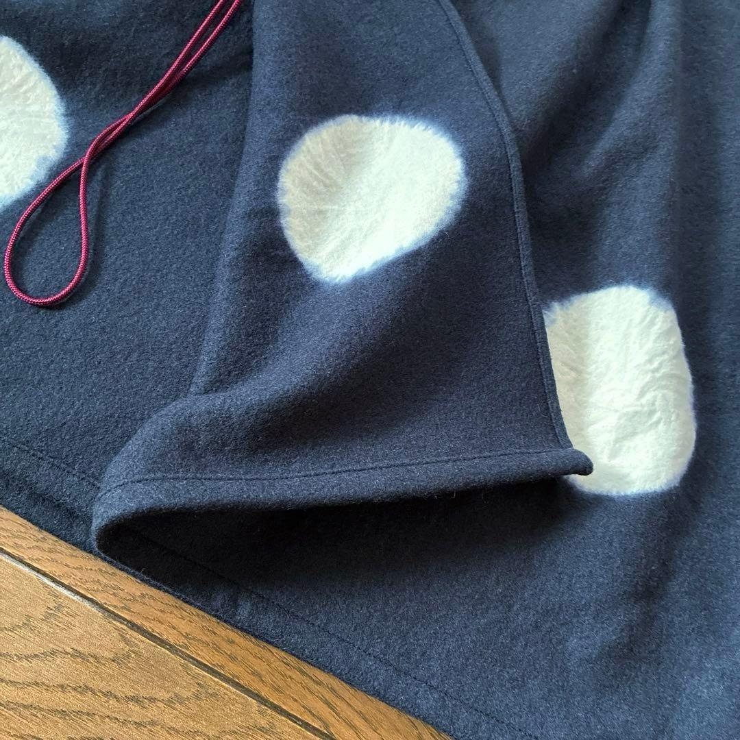 美品★SOU・SOUソウソウ★毛　強圧縮編　きさらぎ　たばた絞り　水玉