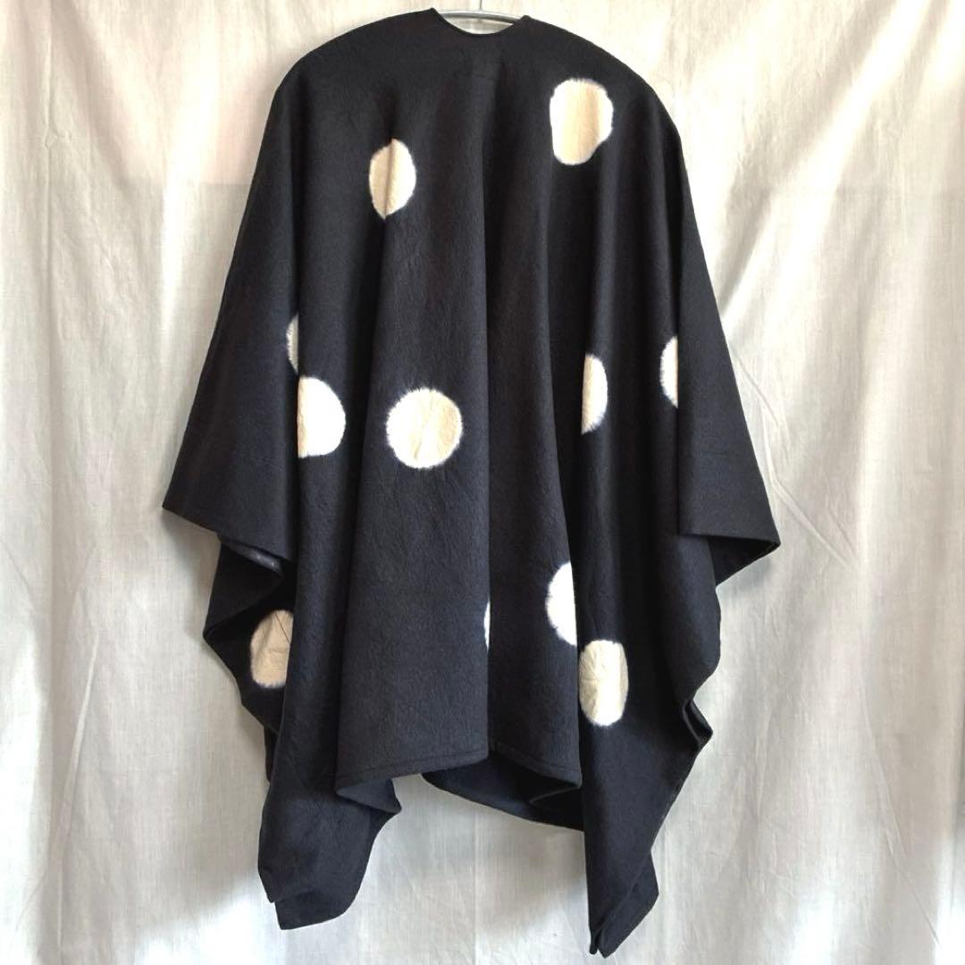 美品★SOU・SOUソウソウ★毛　強圧縮編　きさらぎ　たばた絞り　水玉