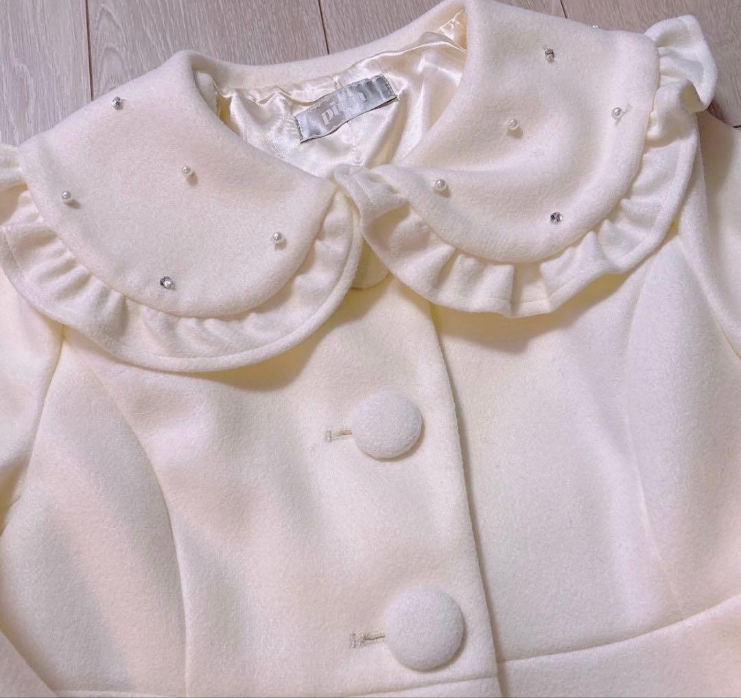 pium ビジューカラードーリーフレアコート