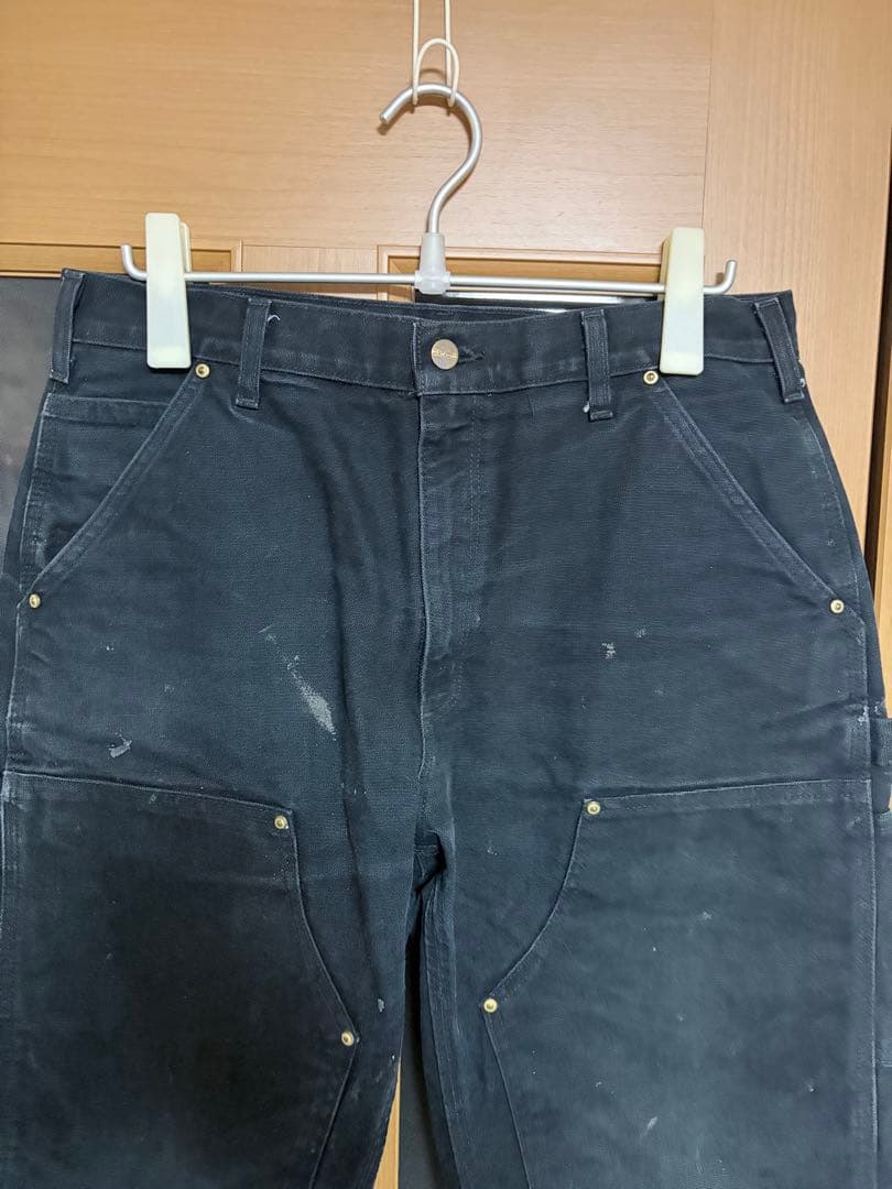 00s~ carhartt double knee フェード ブラック