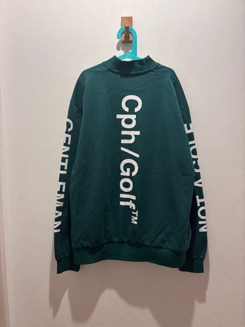 ロゴモックネックシャツ　グリーン　M