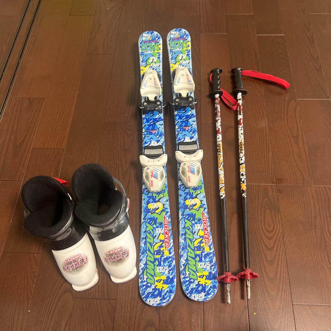 KAZAMA スキーセット　子供用 スキー板、ビンディング、ブーツ、ストック