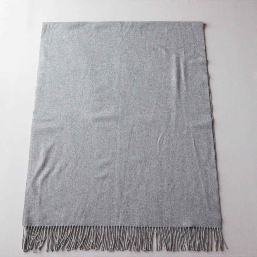 5456【美品】ジョンストンズ 大判ストール カシミヤ100％ グレー