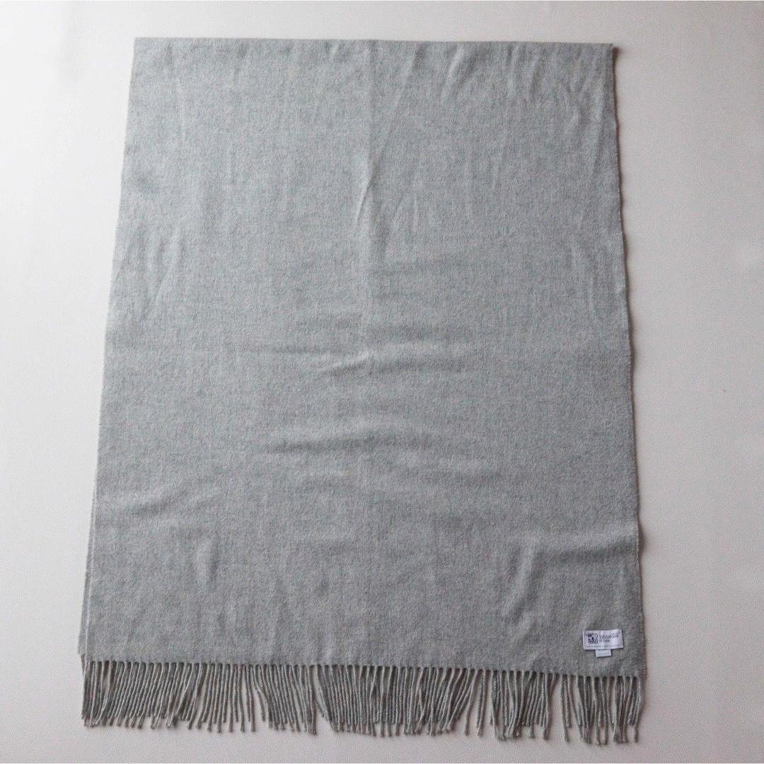5456【美品】ジョンストンズ 大判ストール カシミヤ100％ グレー