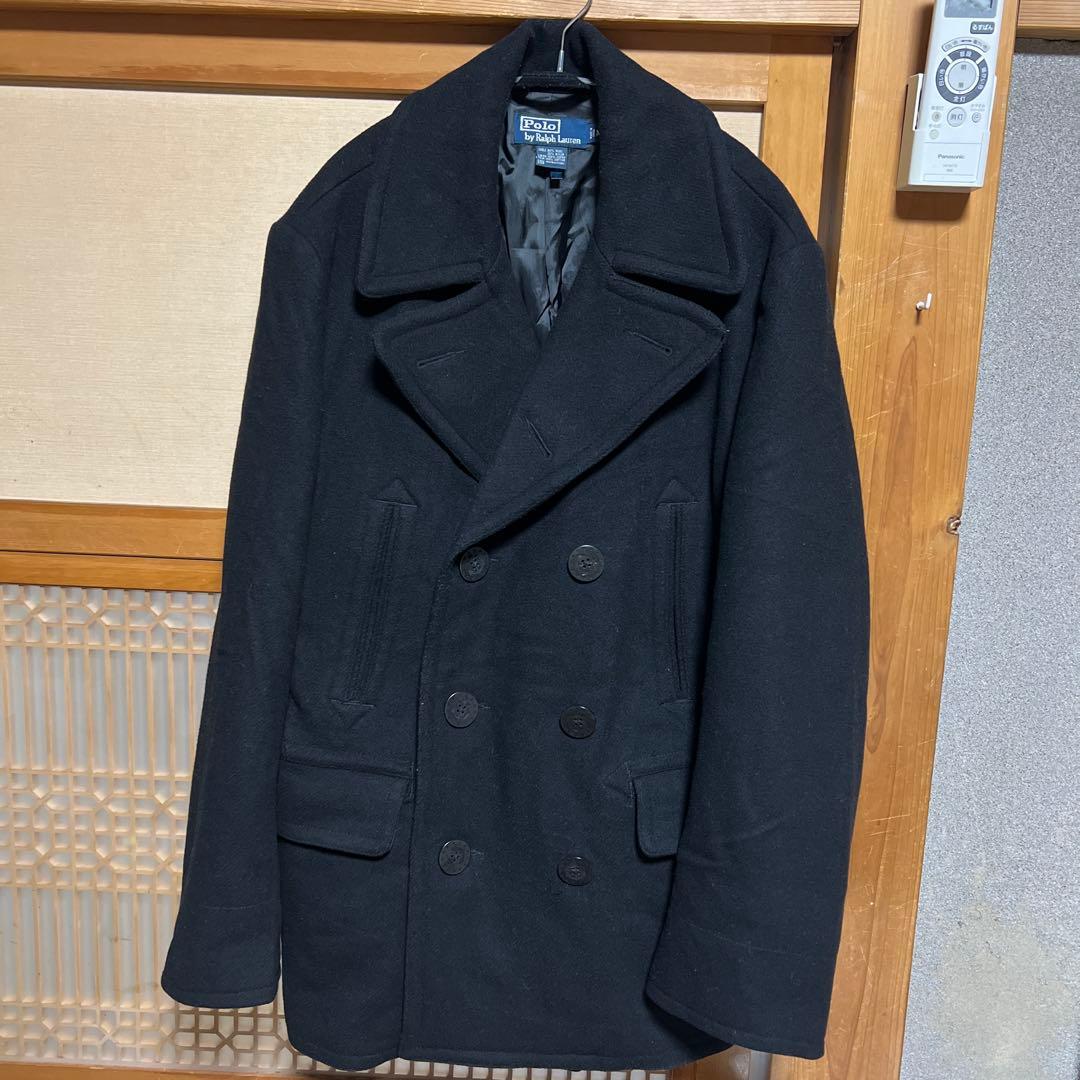 90's Polo by Ralph Lauren 黒 ウール ピーコート　M