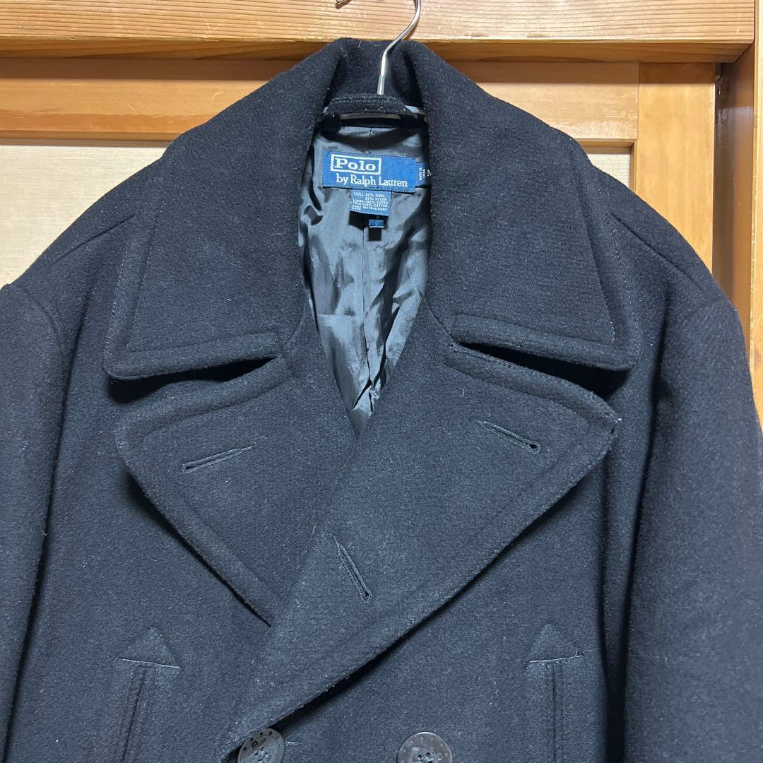 90's Polo by Ralph Lauren 黒 ウール ピーコート　M