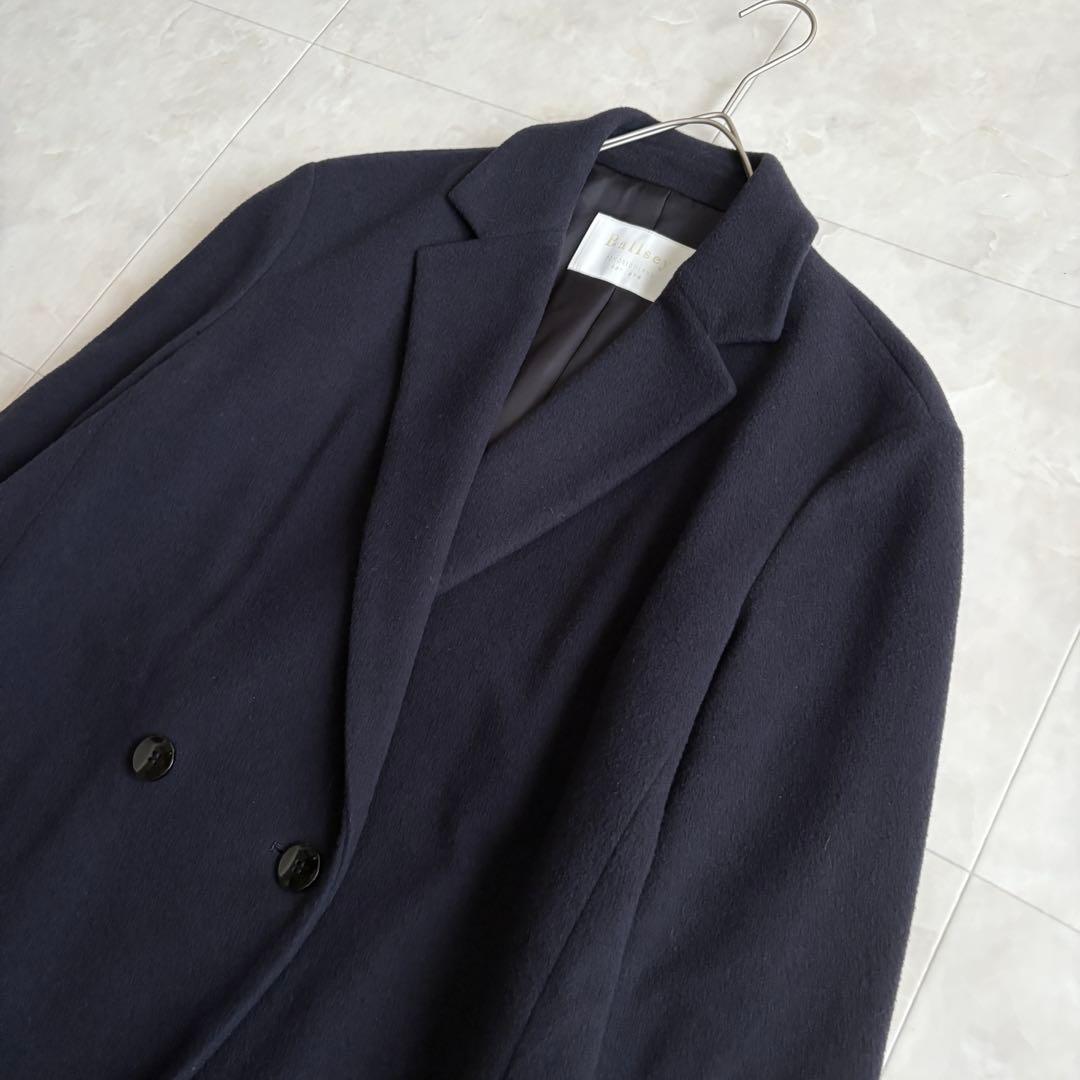 美品✨ Ballsey ウールナイロンカシミヤチェスターコート 濃紺 ロング M