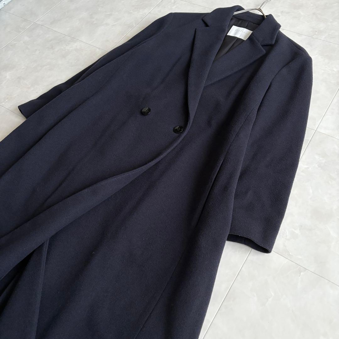 美品✨ Ballsey ウールナイロンカシミヤチェスターコート 濃紺 ロング M
