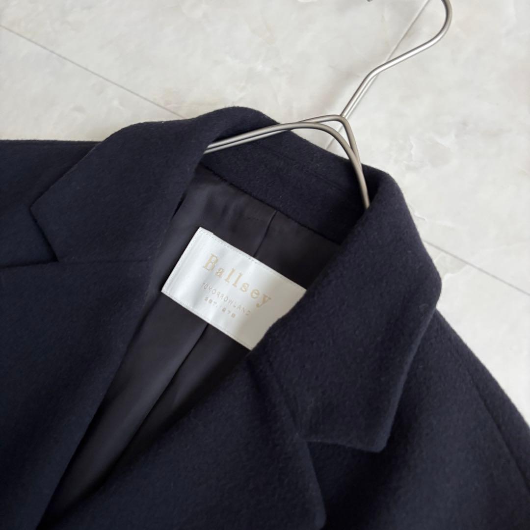美品✨ Ballsey ウールナイロンカシミヤチェスターコート 濃紺 ロング M