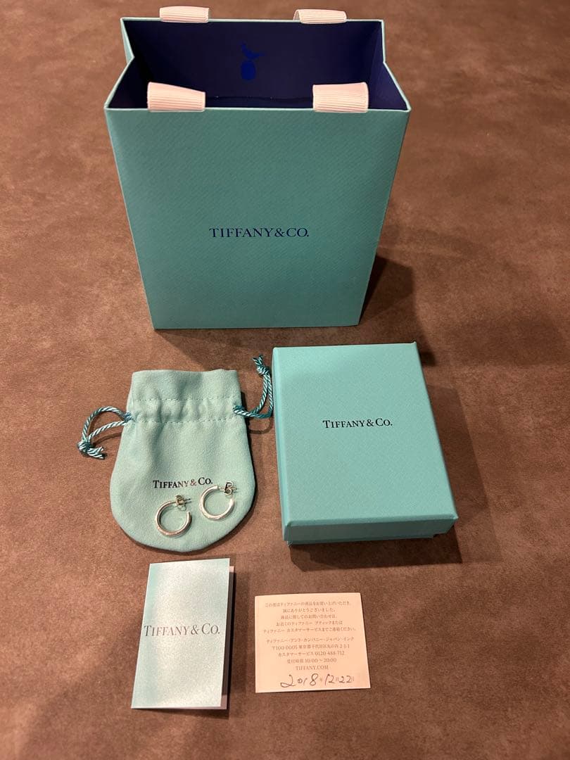 Tiffany & Co. ナロー ピアス1837 購入証明書付き、付属品完備