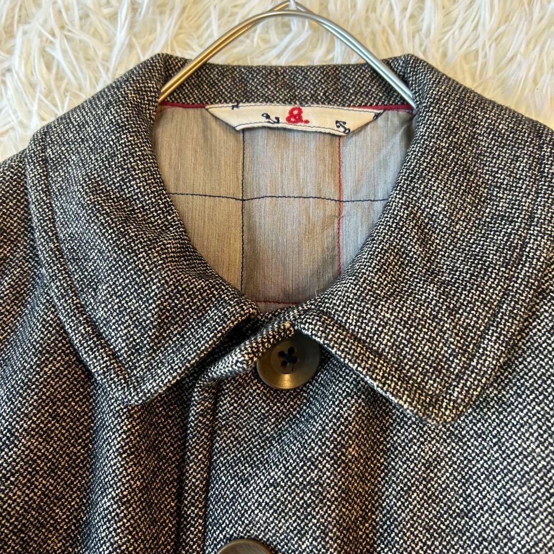 美品　45rpm45R ブリティッシュツイード　ロングコート　ウール　M