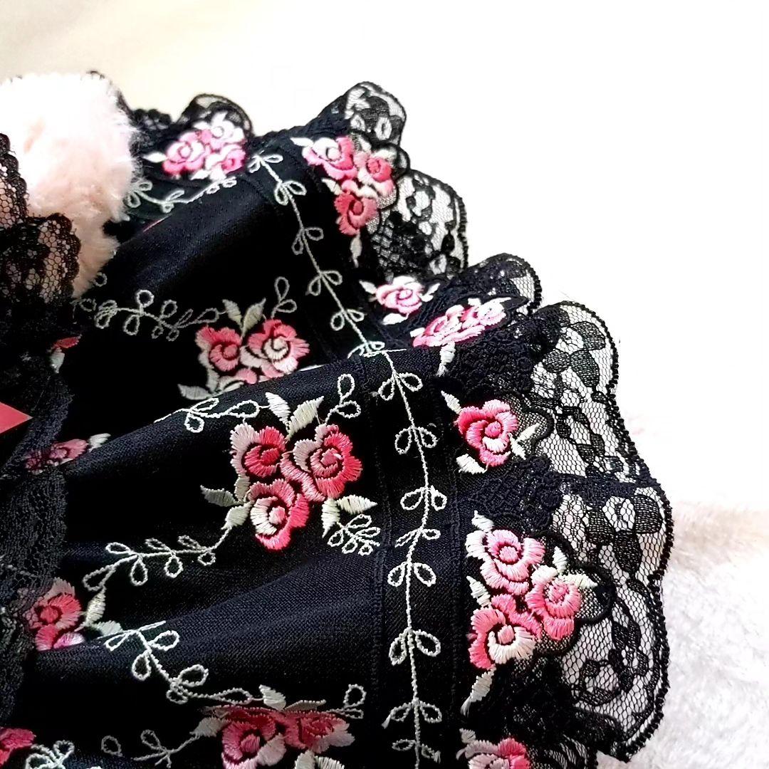 リーナベルコスチューム 1204 Sサイズは　ピンクお花のブラックコスチューム