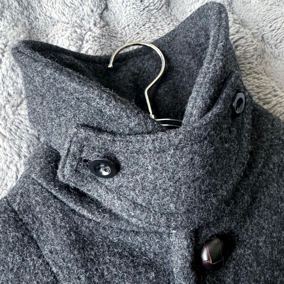 DANTON ウールモッサコート サイズ40 くるみボタン グレー ダントン