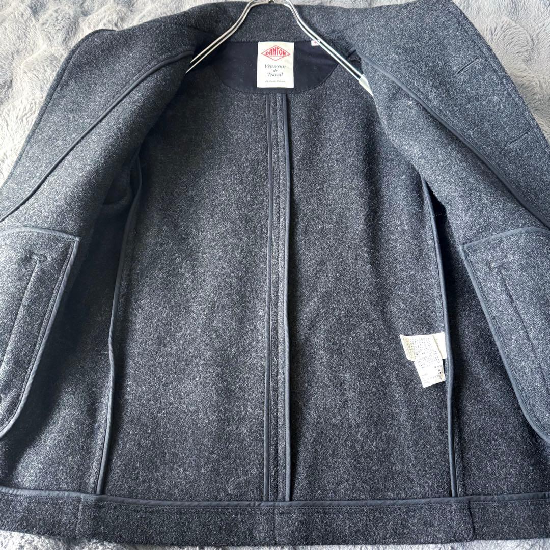 DANTON ウールモッサコート サイズ40 くるみボタン グレー ダントン