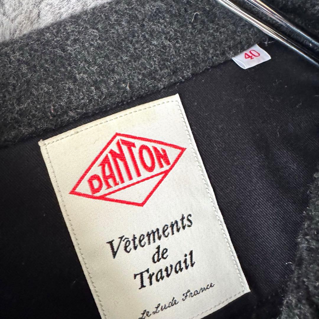 DANTON ウールモッサコート サイズ40 くるみボタン グレー ダントン