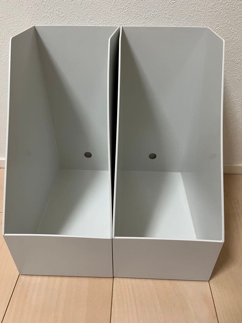 無印良品 ポリプロピレンスタンドファイルボックス・ワイド・Ａ４用・ホワイトグレー