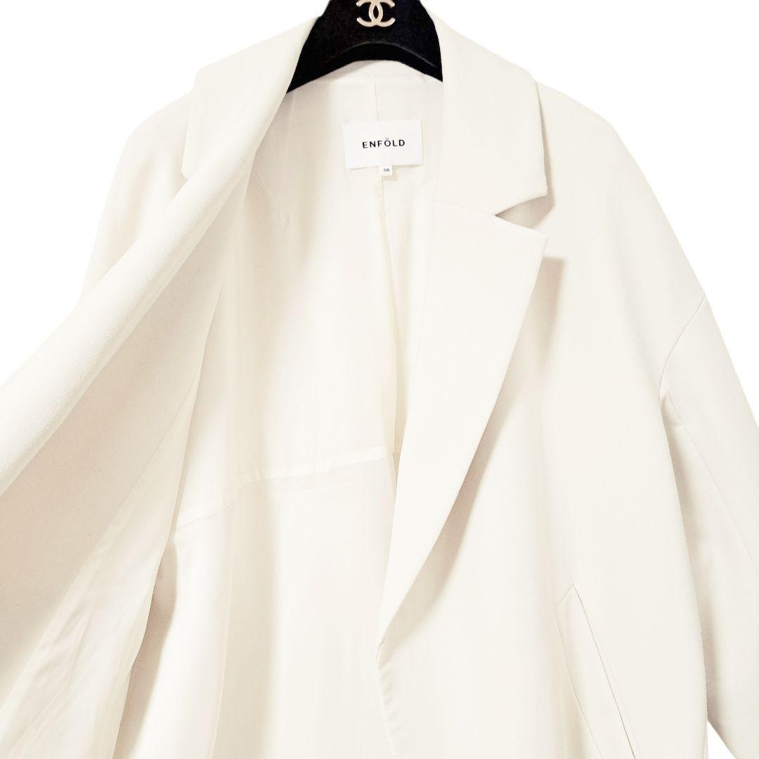 エンフォルド ダブルクロススリットオーバーコート アイボリー 38 M
