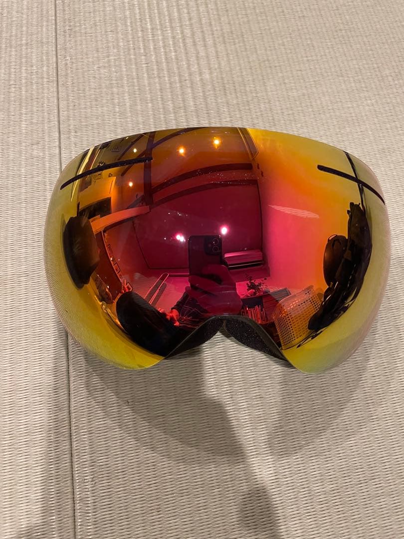 スキーゴーグル　ドラゴン　ハードケース付き　ミラー仕上げ ピンクレンズ