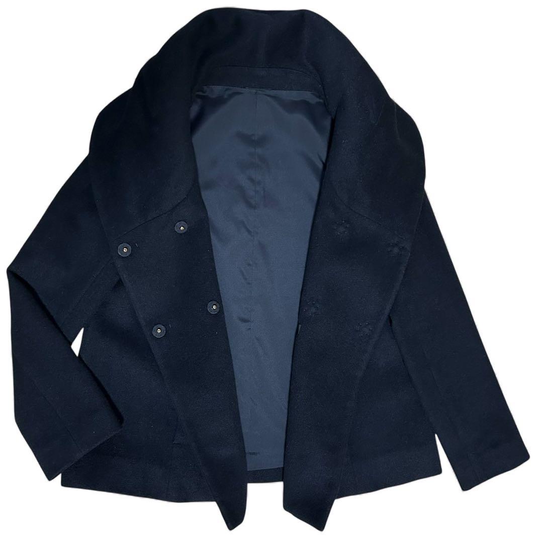 美品　アナイ　アンゴラ混　ボリュームショールカラー　シャルムショートコート　黒