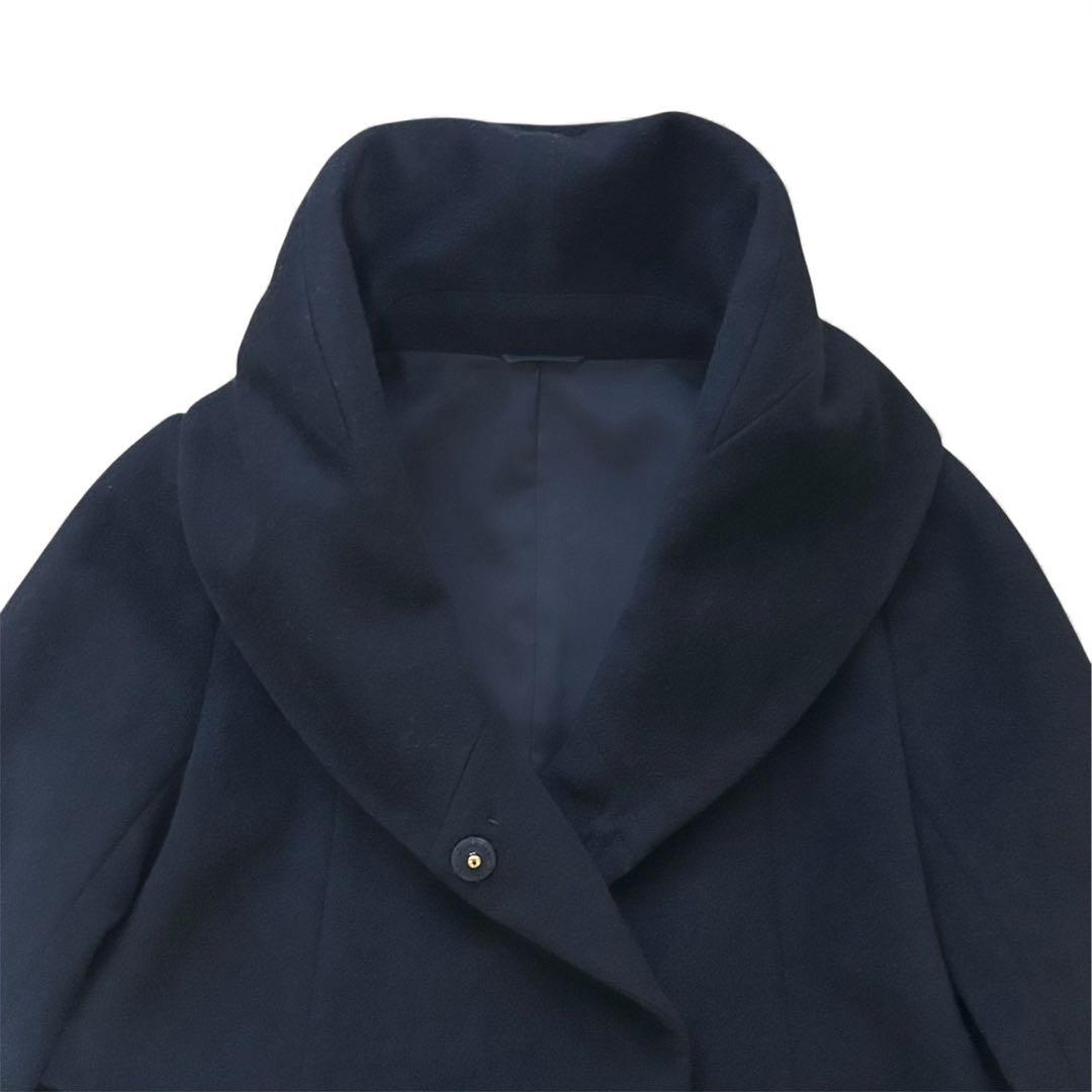 美品　アナイ　アンゴラ混　ボリュームショールカラー　シャルムショートコート　黒