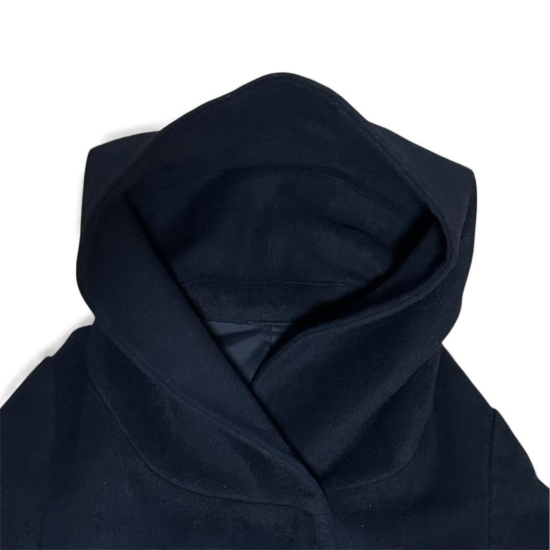 美品　アナイ　アンゴラ混　ボリュームショールカラー　シャルムショートコート　黒