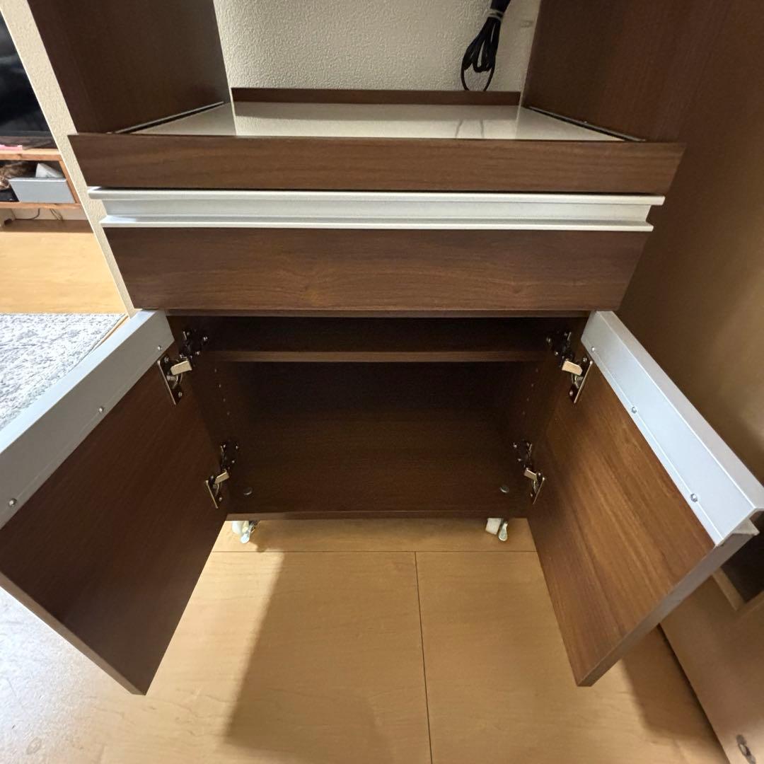 【1/20まで限定】レンジ台 キッチン収納 キャスター付き コンセント2口