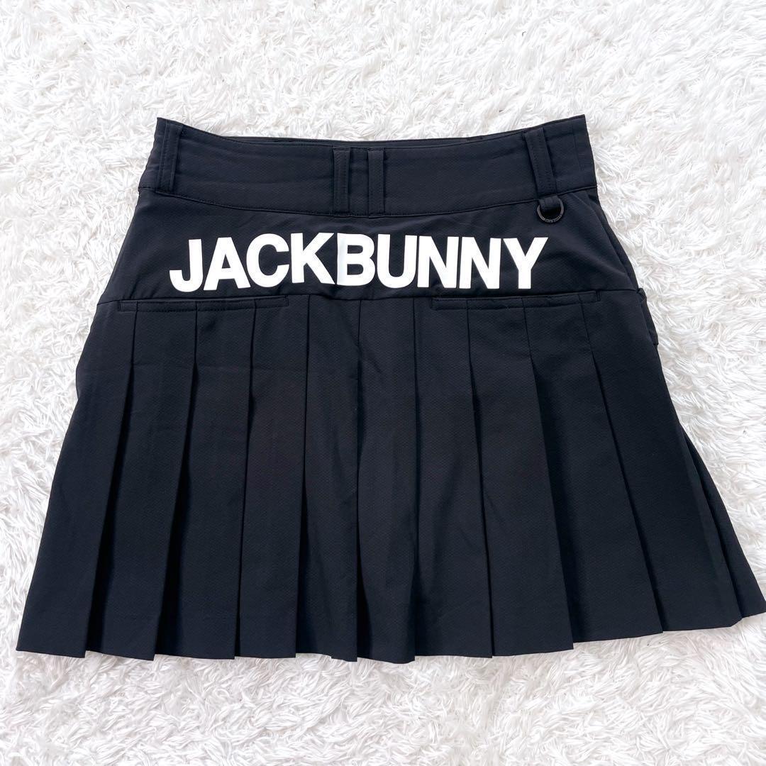 美品✨️ジャックバニー プリーツスカート 黒 ビッグロゴ ゴルフ2024年モデル