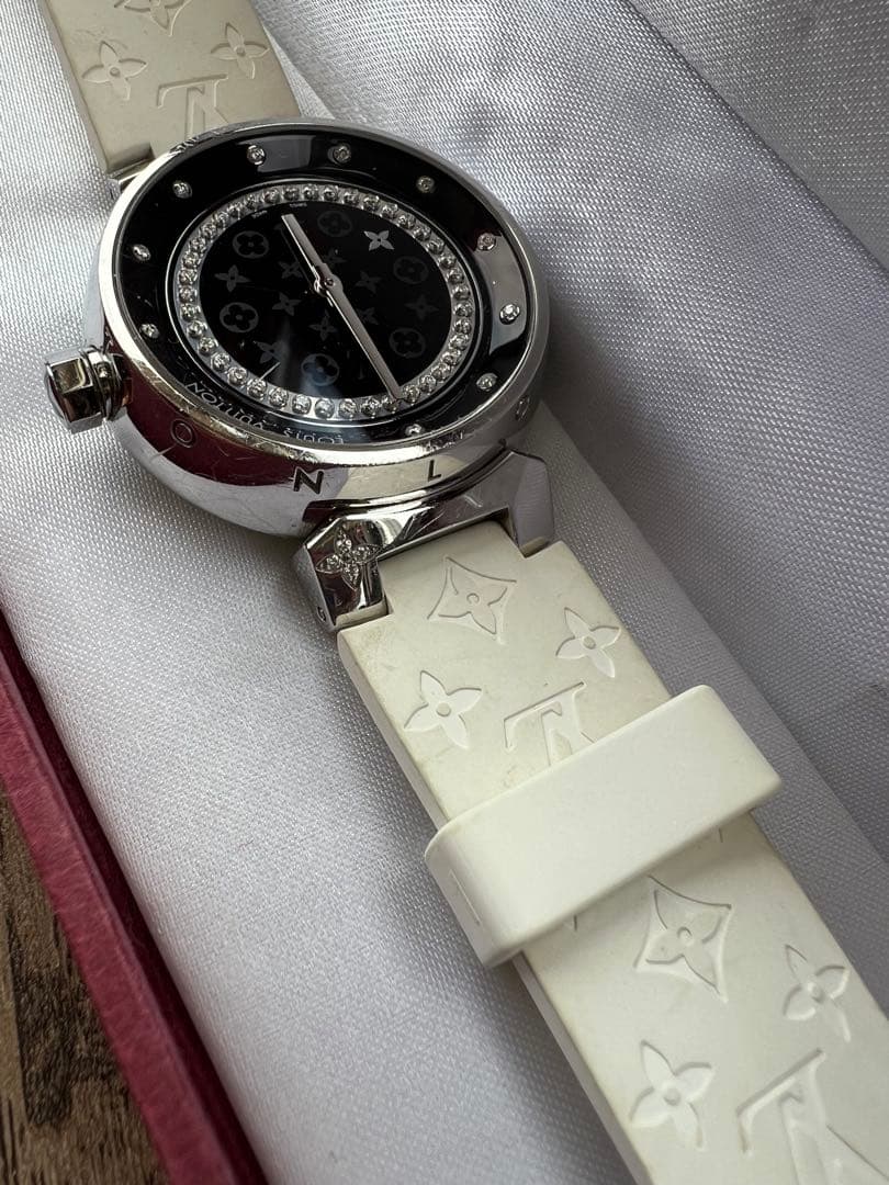LOUIS VUITTON タンブール 腕時計 クォーツ レディース ダイヤ