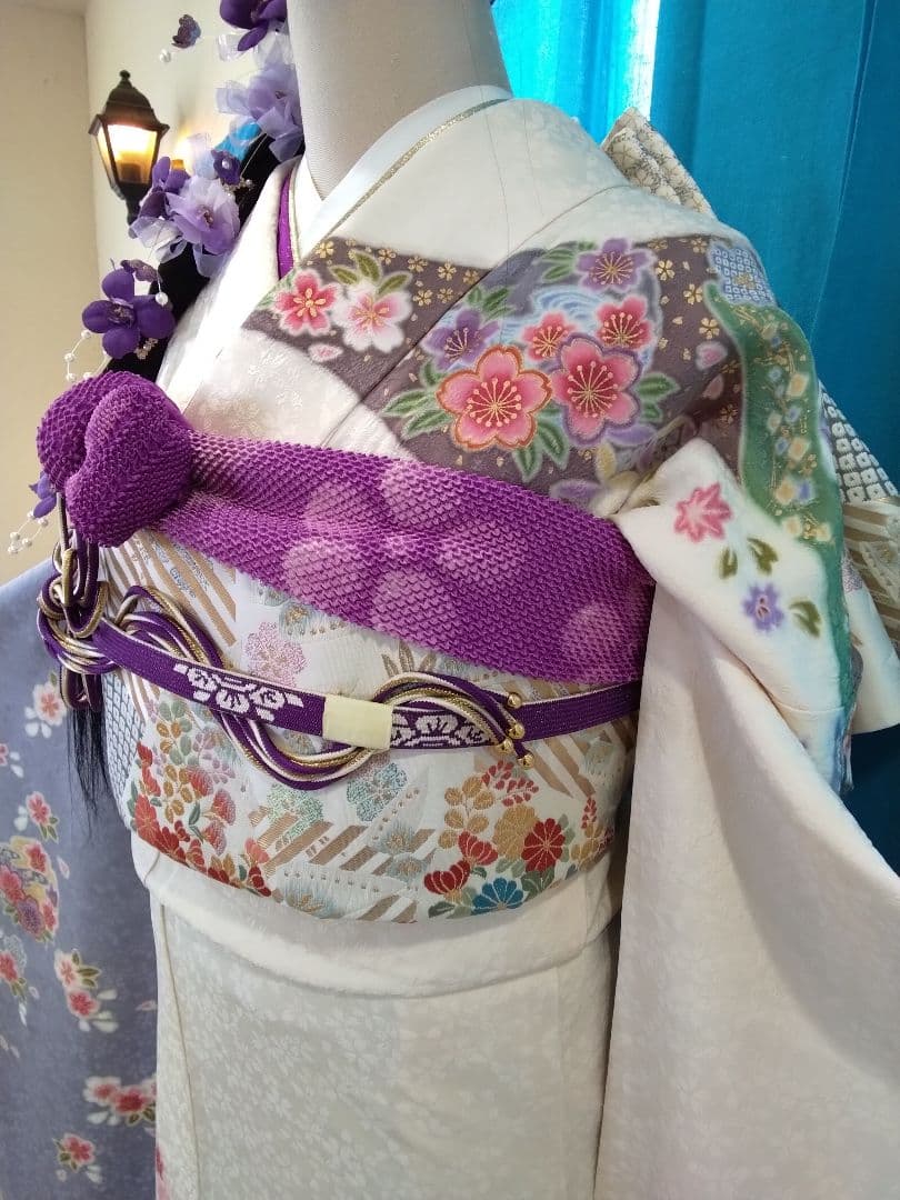 振袖フルセット、正絹振袖、成人式、重ね衿帯揚げ帯締め、西陣袋帯、襦袢、ガード加工