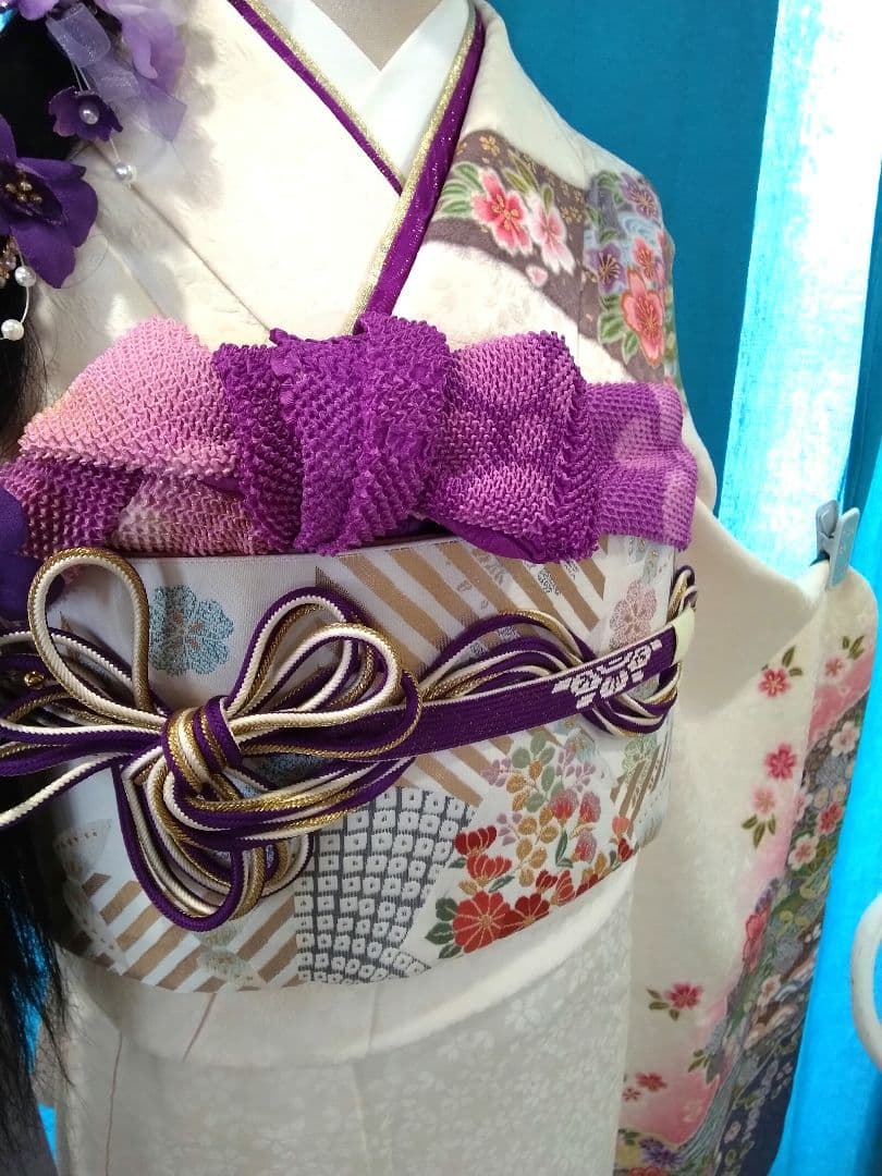 振袖フルセット、正絹振袖、成人式、重ね衿帯揚げ帯締め、西陣袋帯、襦袢、ガード加工