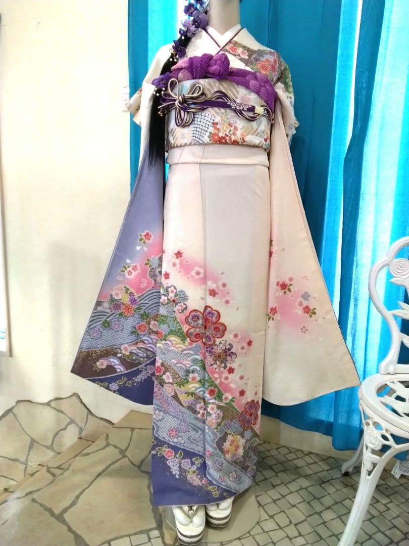 振袖フルセット、正絹振袖、成人式、重ね衿帯揚げ帯締め、西陣袋帯、襦袢、ガード加工