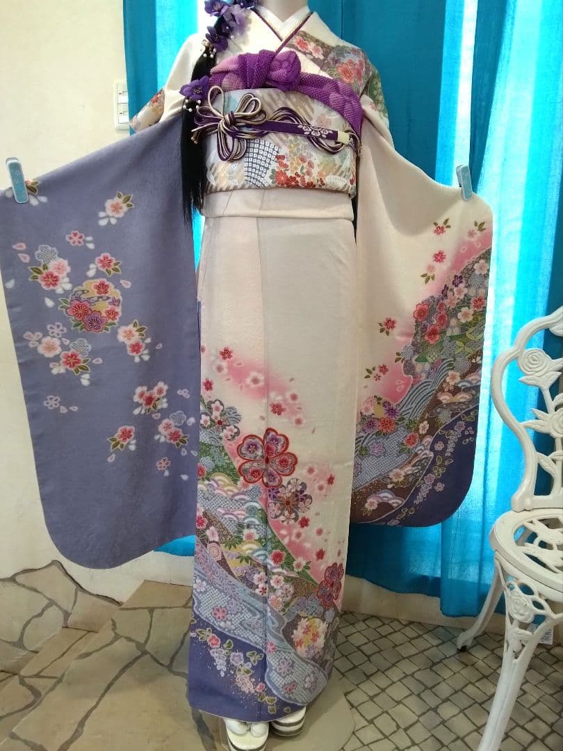 振袖フルセット、正絹振袖、成人式、重ね衿帯揚げ帯締め、西陣袋帯、襦袢、ガード加工