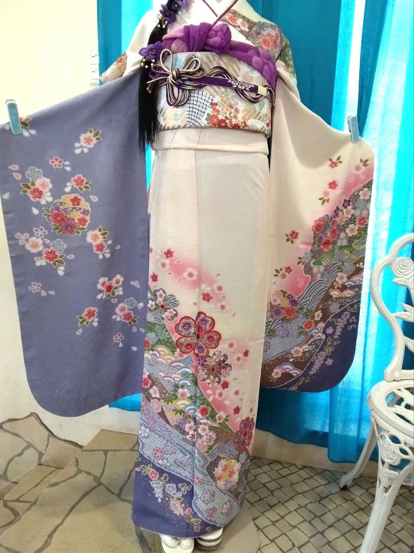 振袖フルセット、正絹振袖、成人式、重ね衿帯揚げ帯締め、西陣袋帯、襦袢、ガード加工