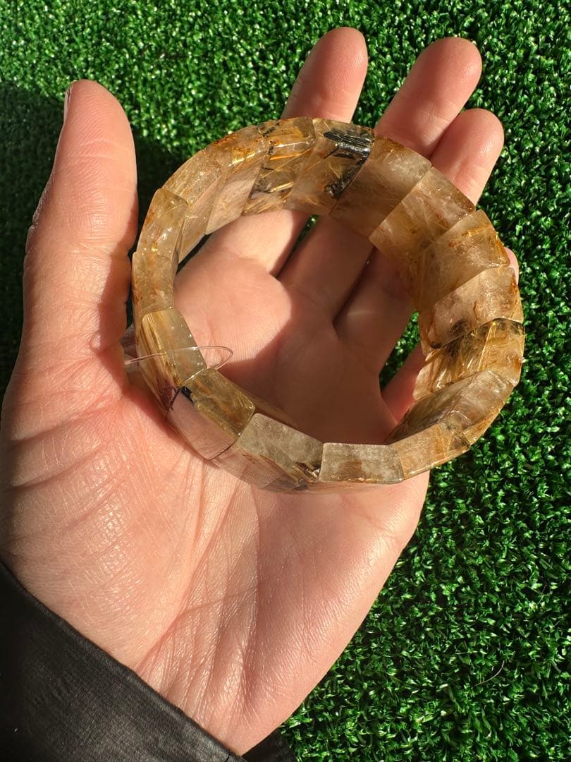 高品質 ルチルクォーツ × ヘマタイト スターブレスレット 天然石