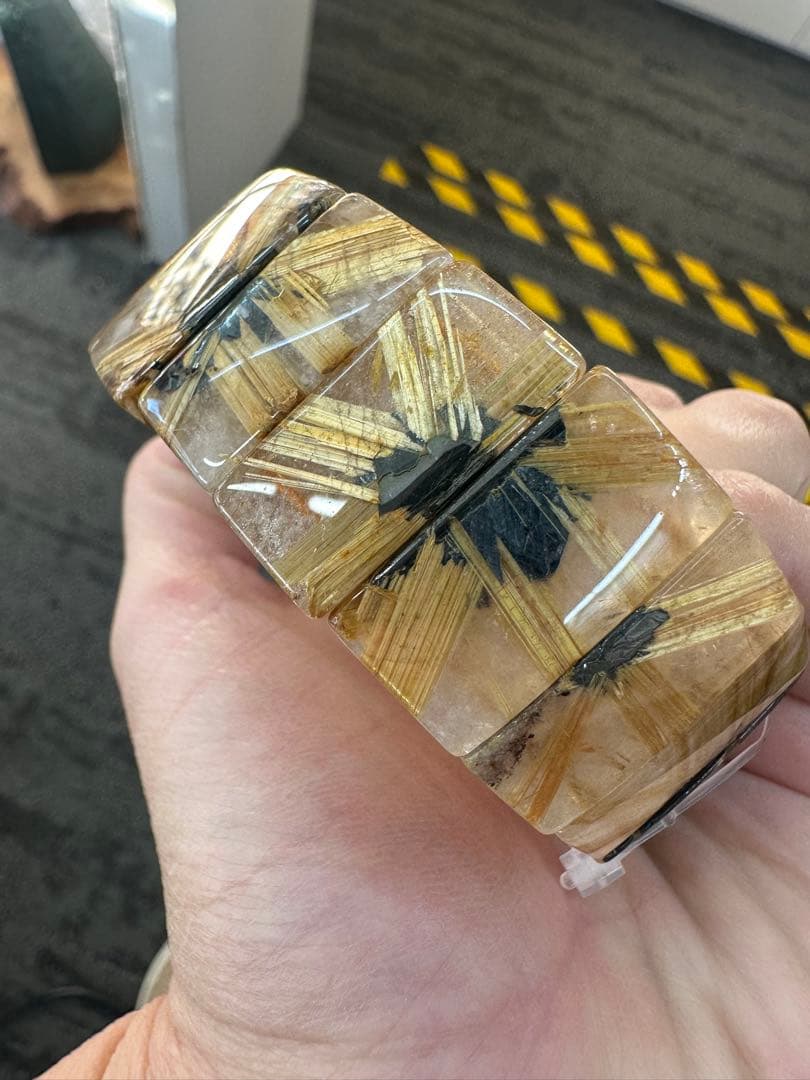 高品質 ルチルクォーツ × ヘマタイト スターブレスレット 天然石