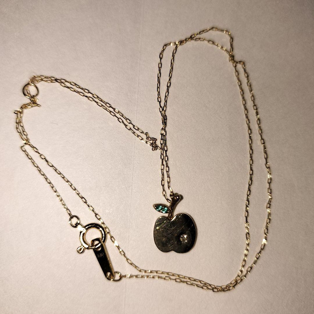 con affetto　りんご　ネックレス　k10　華奢　モチーフ