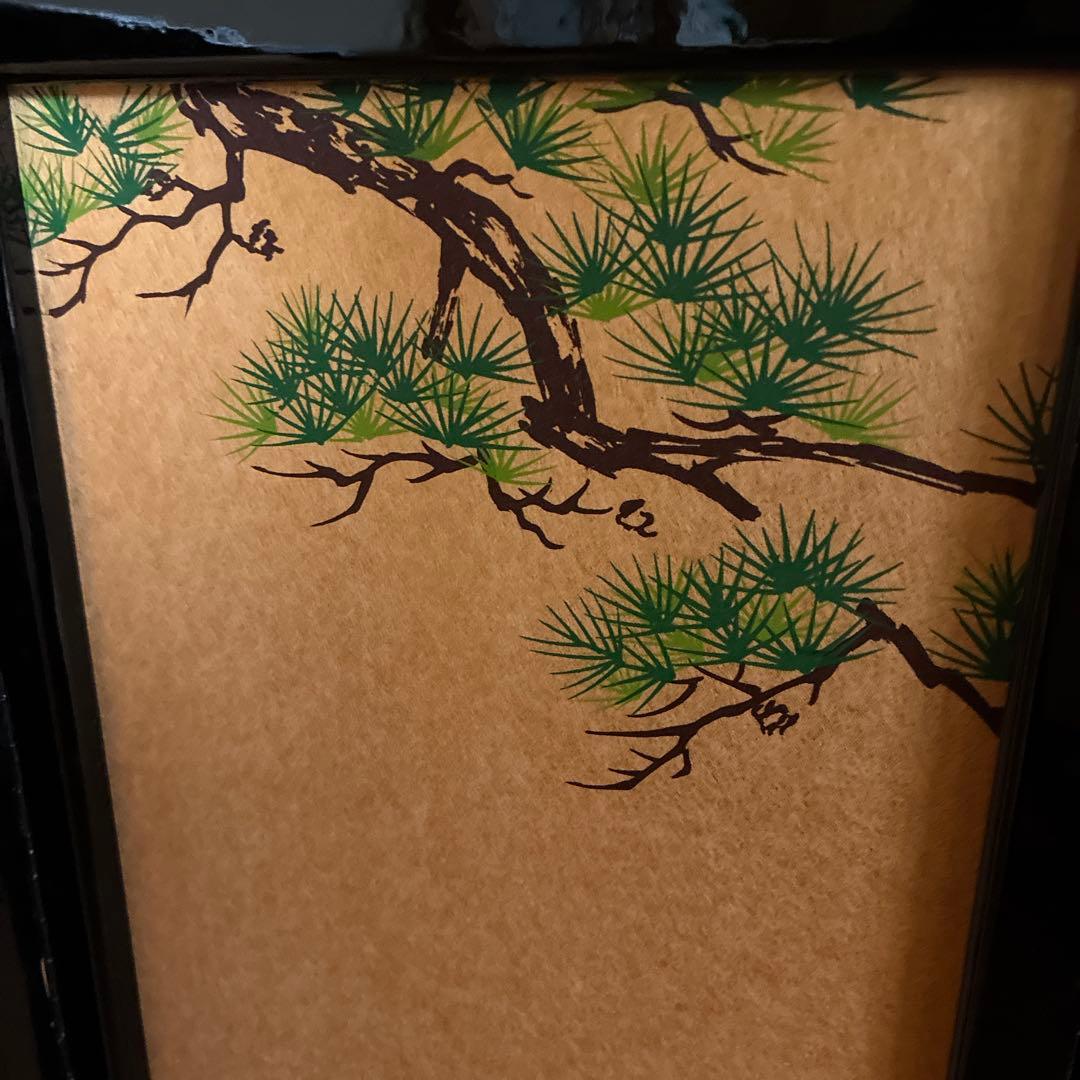 雛人形錦屏風　手書蒔絵　松、鶴