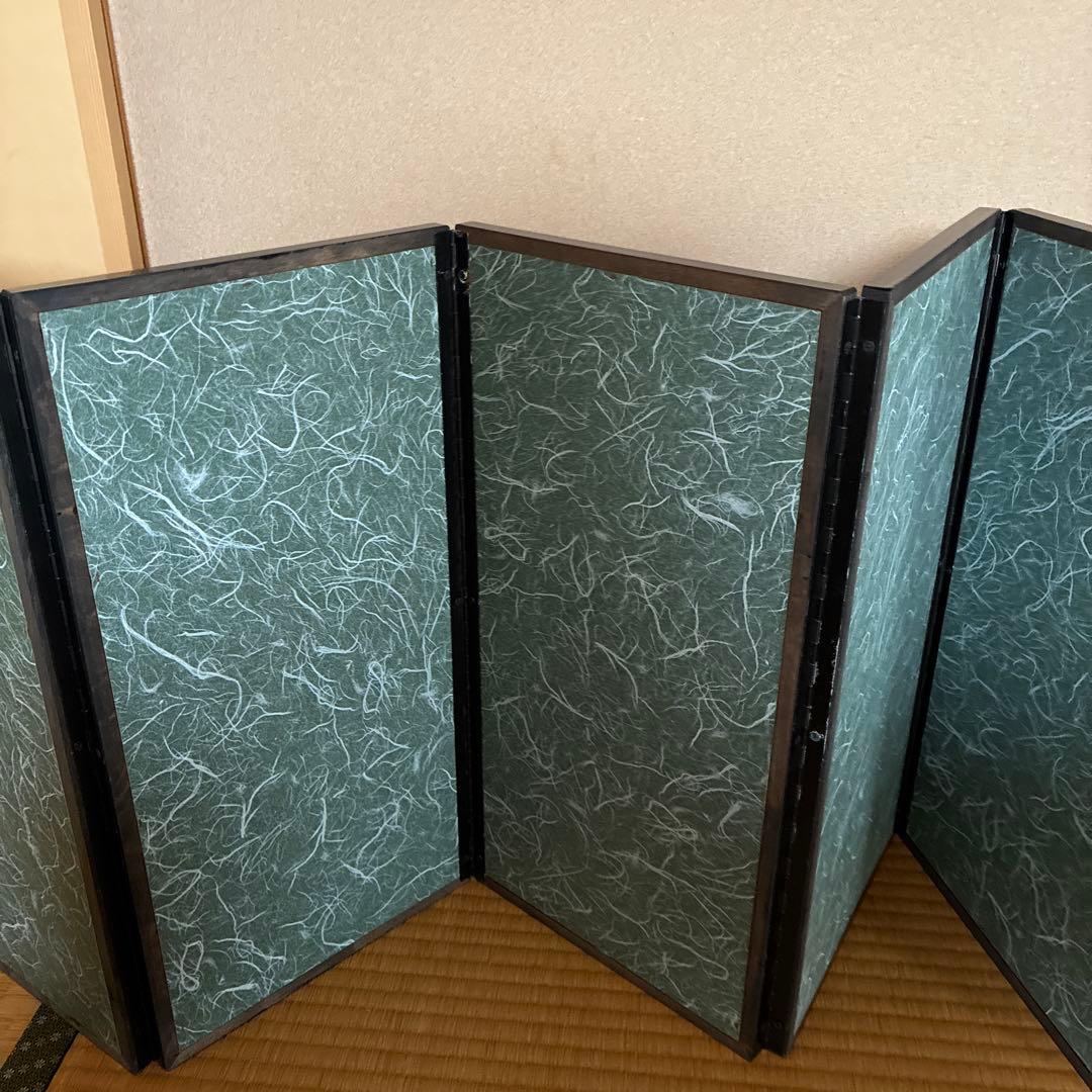 雛人形錦屏風　手書蒔絵　松、鶴