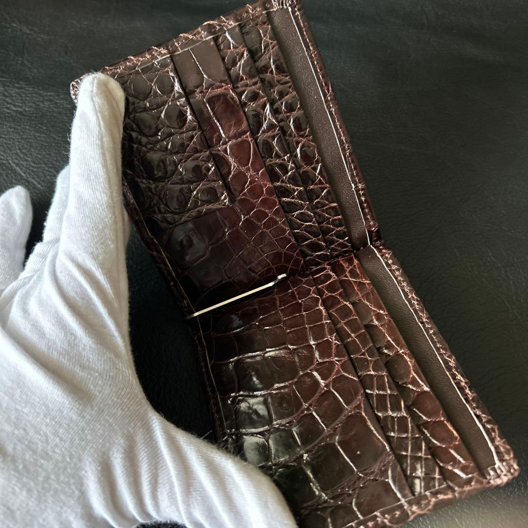 かわちゅです。本革クロコダイル　鰐革　無双　マネークリップ