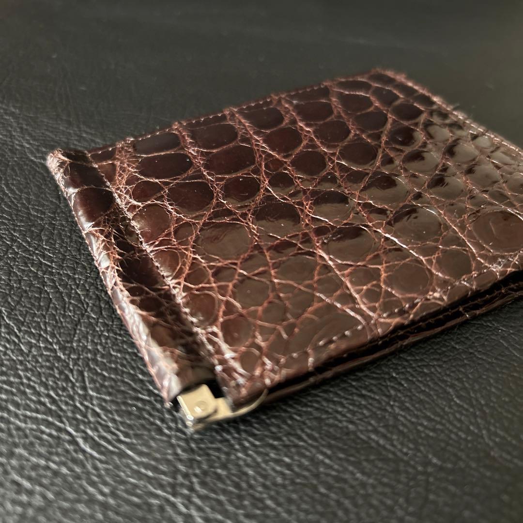 かわちゅです。本革クロコダイル　鰐革　無双　マネークリップ