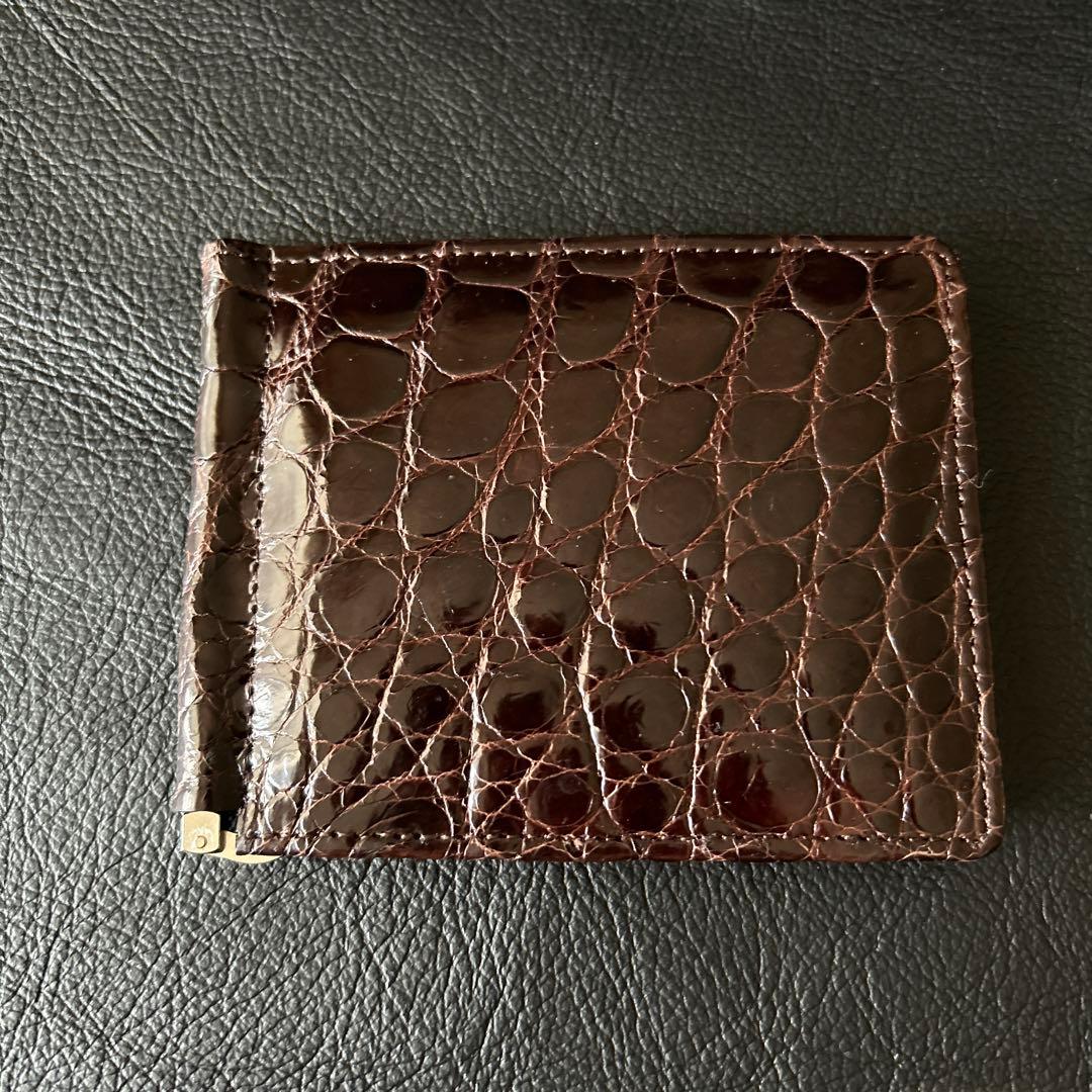 かわちゅです。本革クロコダイル　鰐革　無双　マネークリップ