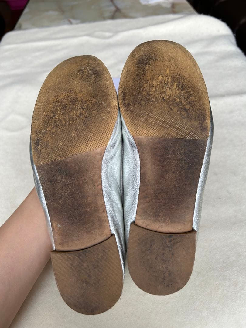 Lepetto シルバー フラットシューズ