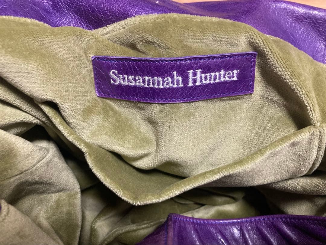 Susannah Hunter バッグ　フラワー 紫　スザンナハンター