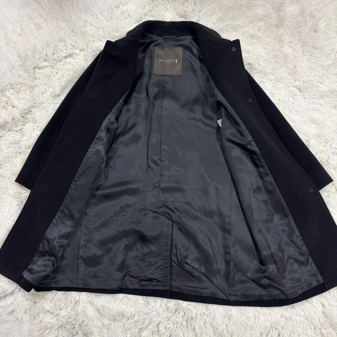 美品 MACKINTOSH LONDON 日本製 黒 ウール ステンカラーコート