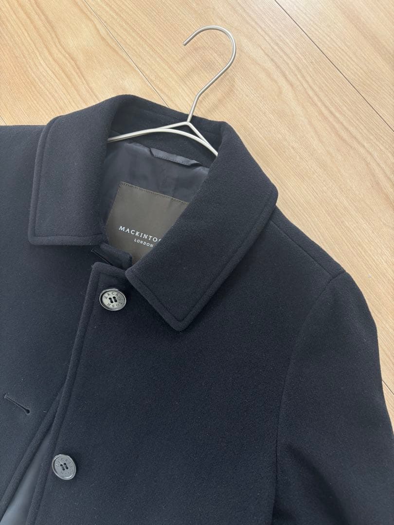 美品 MACKINTOSH LONDON 日本製 黒 ウール ステンカラーコート