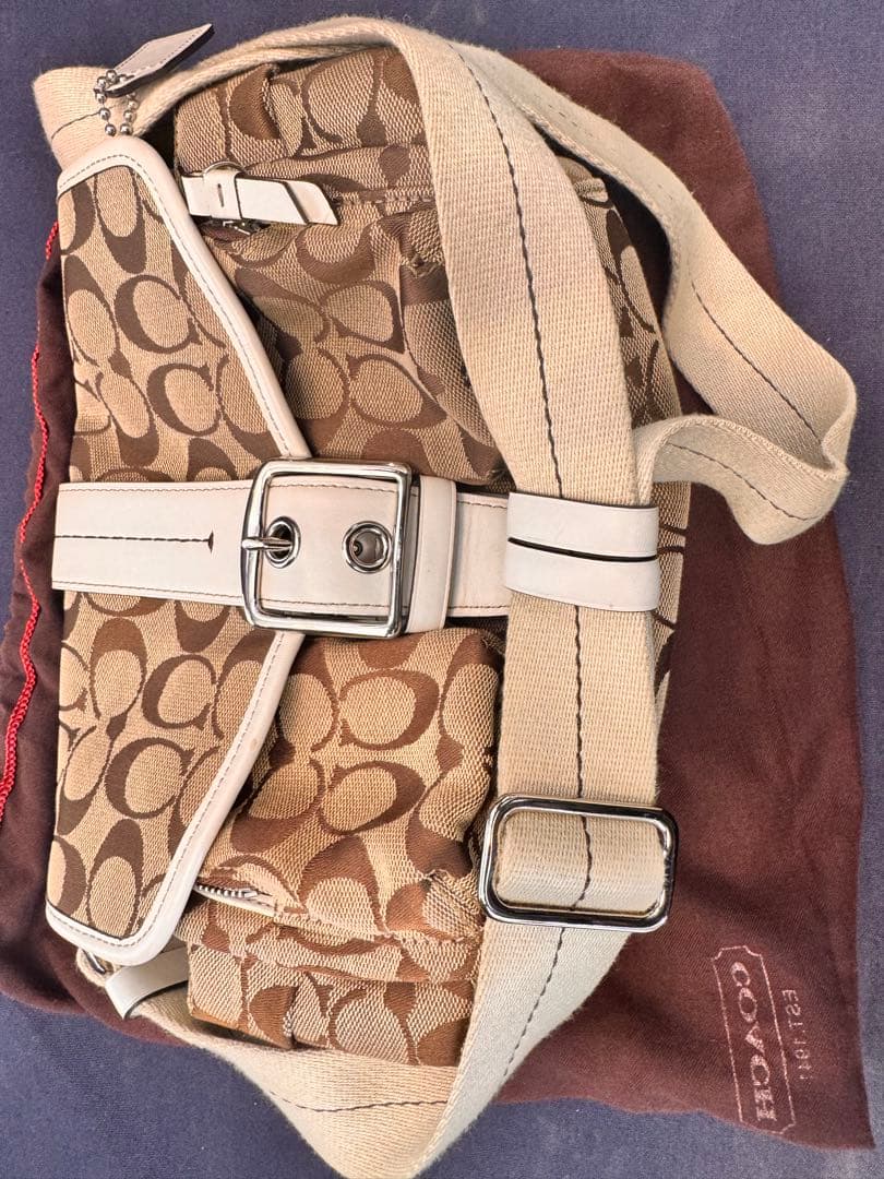 【美品】　COACH ショルダーバッグ ブラウン