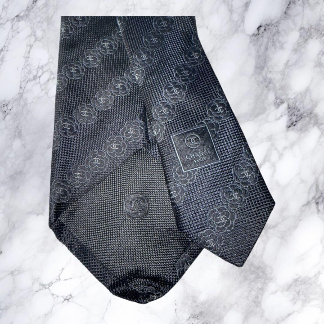 【新品】CHANEL ネクタイ シャネル ココマーク カメリア ジャガード