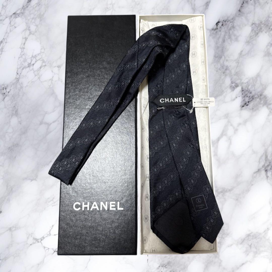 【新品】CHANEL ネクタイ シャネル ココマーク カメリア ジャガード