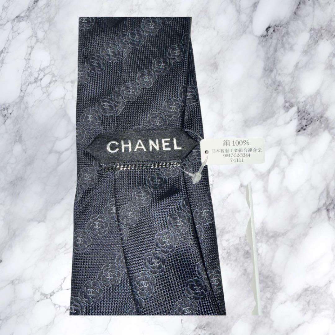 【新品】CHANEL ネクタイ シャネル ココマーク カメリア ジャガード